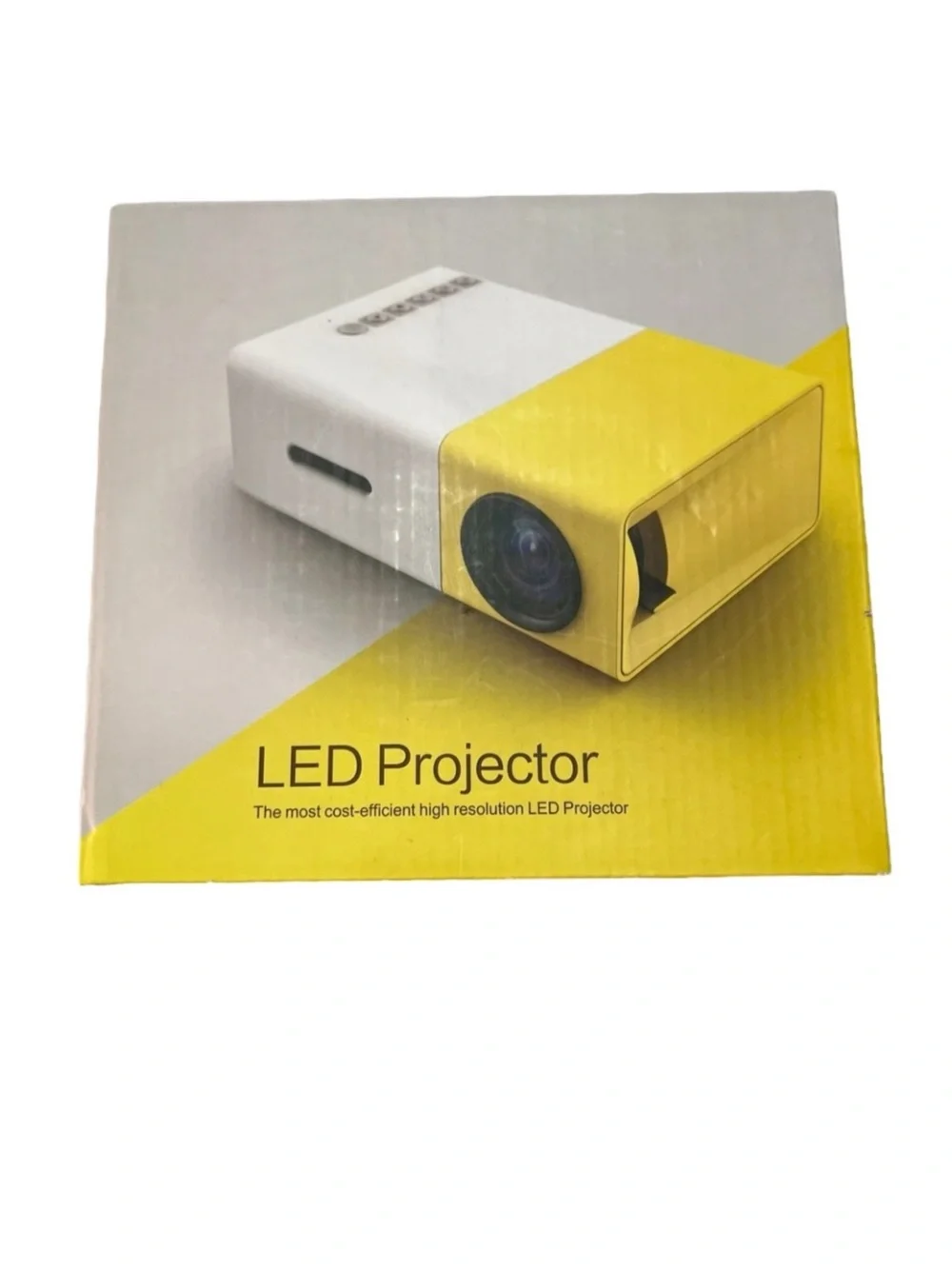LED Projector - White and Yellow Portable Unit